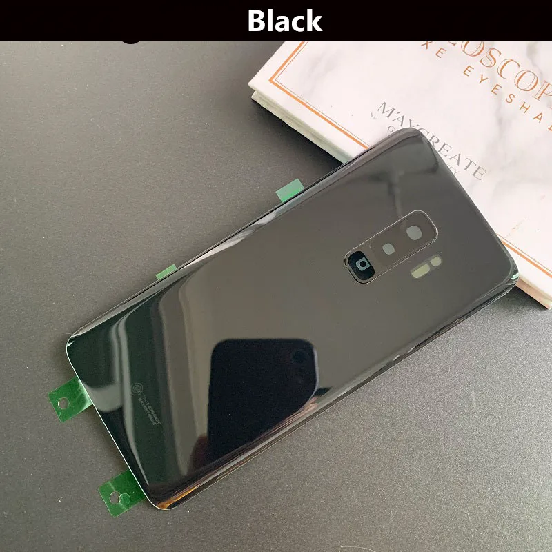 삼성 갤럭시 S9 플러스 G965 유리 배터리 뒷면 커버 수리 용 S9Plus 하우징 도어 폰 후면 케이스 + 카메라 렌즈 교체
