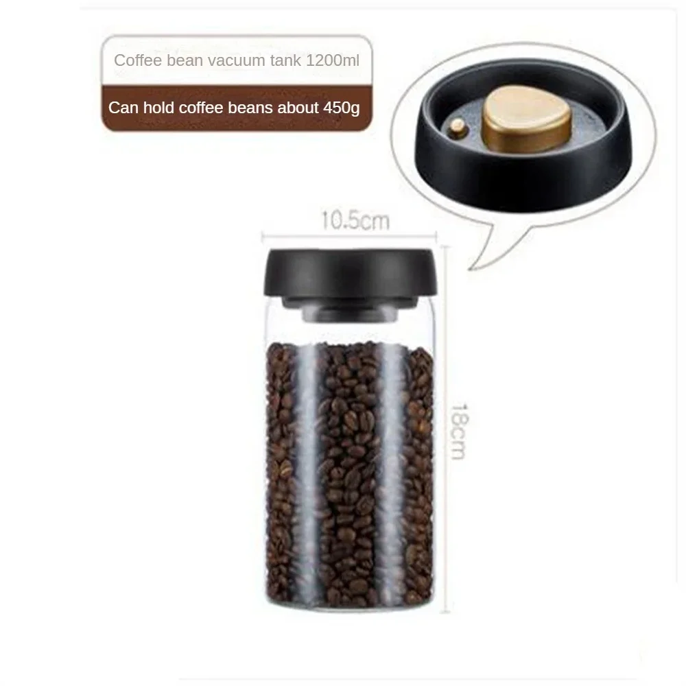 Vakuumversiegelte Kaffeedose - Luftdichter Glasbehälter für Bohnen, Tee, Gewürze & Sna - Bild 12 von 13