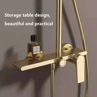 Golden ชุดฝักบัวห้องน้ํา MULTI FUNCTION Spout Mixer พร้อมฝักบัวมือโรงแรมอพาร์ทเมนท์อ่างอาบน้ํา Booster ฝักบัวระบบชุด 3