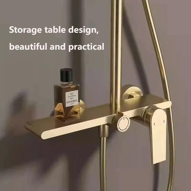 Golden ชุดฝักบัวห้องน้ํา MULTI FUNCTION Spout Mixer พร้อมฝักบัวมือโรงแรมอพาร์ทเมนท์อ่างอาบน้ํา Booster ฝักบัวระบบชุด 3