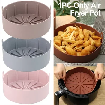 Airfryer Grill Pot Tray Bakeware Pan Air Fryer Baking Mat Mold Basket Silicone Plate Bowl Kitchen Oven Cooking Accessories Tool