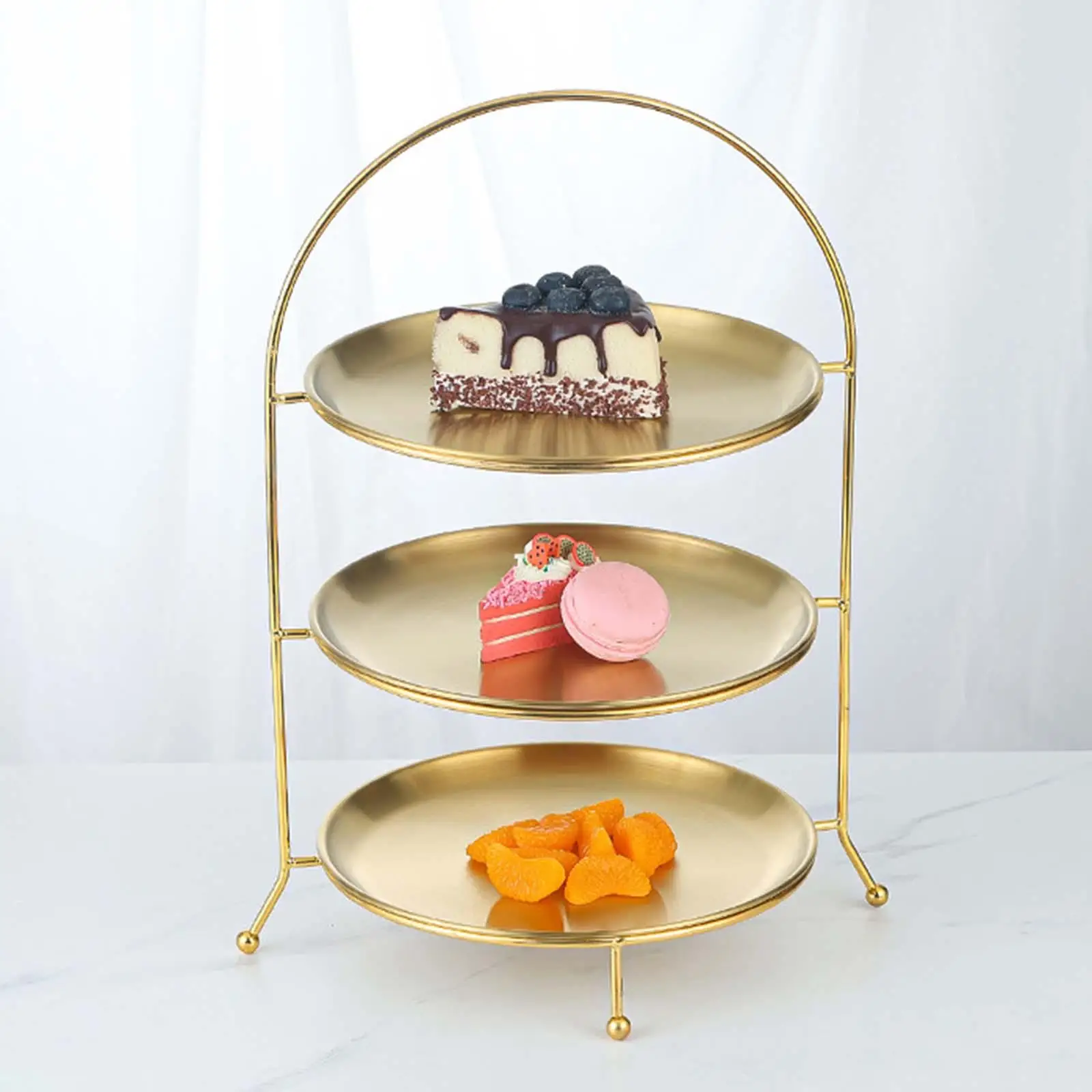 Dessert Display Cake Shelf Fruit Rack Candy Display Stainless Steel Dessert Table Display for Event Party Anniversary Countertop