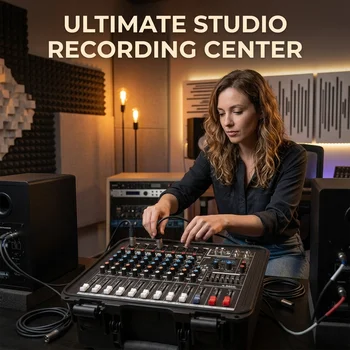 X-960D 8-channel Handheld Portable Audio Mixer, Supporting Dual 450W Passive Speaker Amplifier Output Console, 99 DSP Effects, 7-segment Equalizer, Fan Cooling Bluetooth DJ Mixing Console 6
