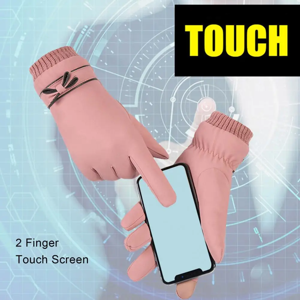 

Women Gloves 1 Pair Fashion Wrist Protection One Size Elastic Cuffs Windproof Warm Driving Gloves Skiing Supplies