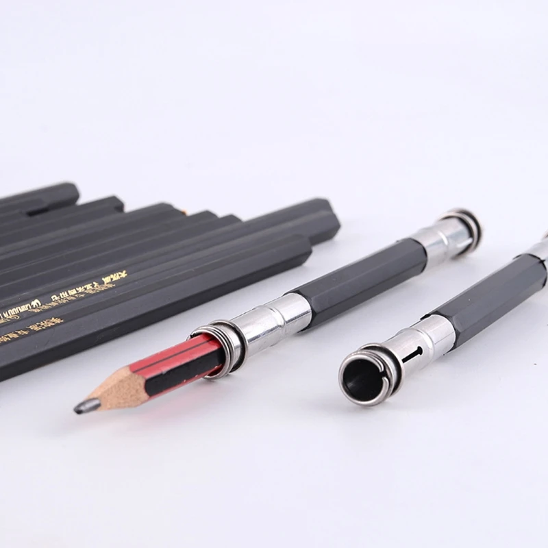 

2 Pcs Dual for Head Pencil Extender Writing Tool Holder Art Pencil Eyeliner Makeup Drawing Pencil Lengthener Dropship