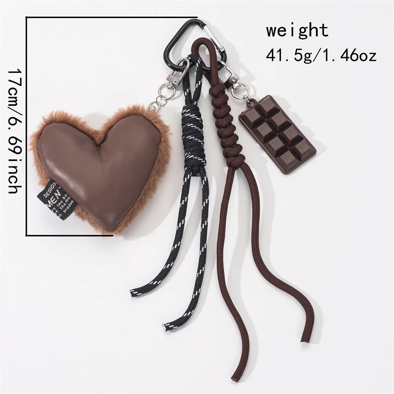 Creative New Fashion Love Simple Handmade Braided Rope Keychain Texture Bag Pendant Car Decoration Ornament
