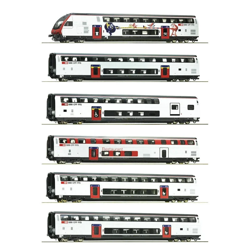 ROCO HO Type 1/87 Train Model 74713-8 IC2000 Double-decker