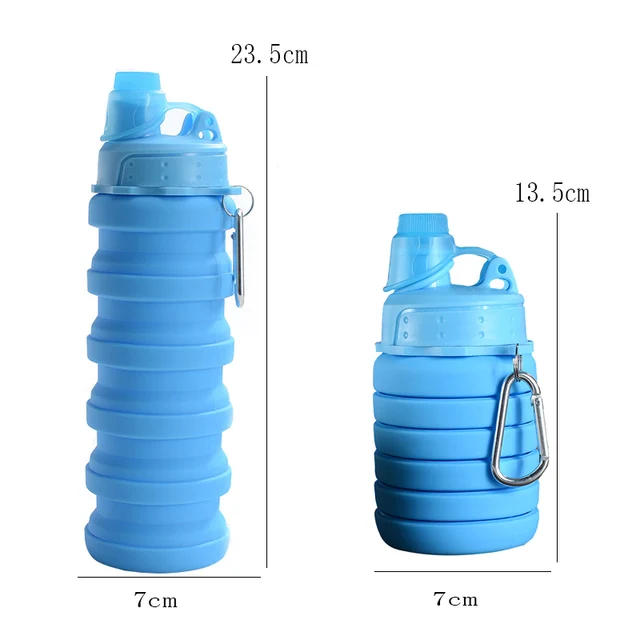 New Portable Silicone Water Bottle Retractable Folding Coffee Bottle Cups E Outdoor Travel Tools Collapsible Sport Bottles 2