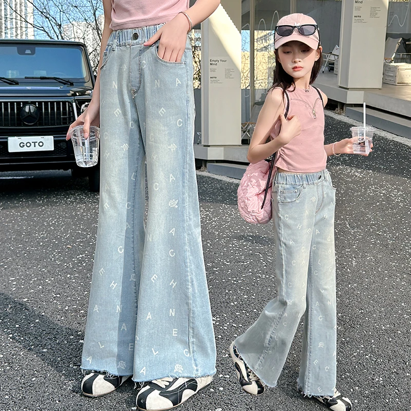 

summer junior girl boot cut jeans infantil menina big girls clothes kids trousers child teen pants pantalon fille 12 ans