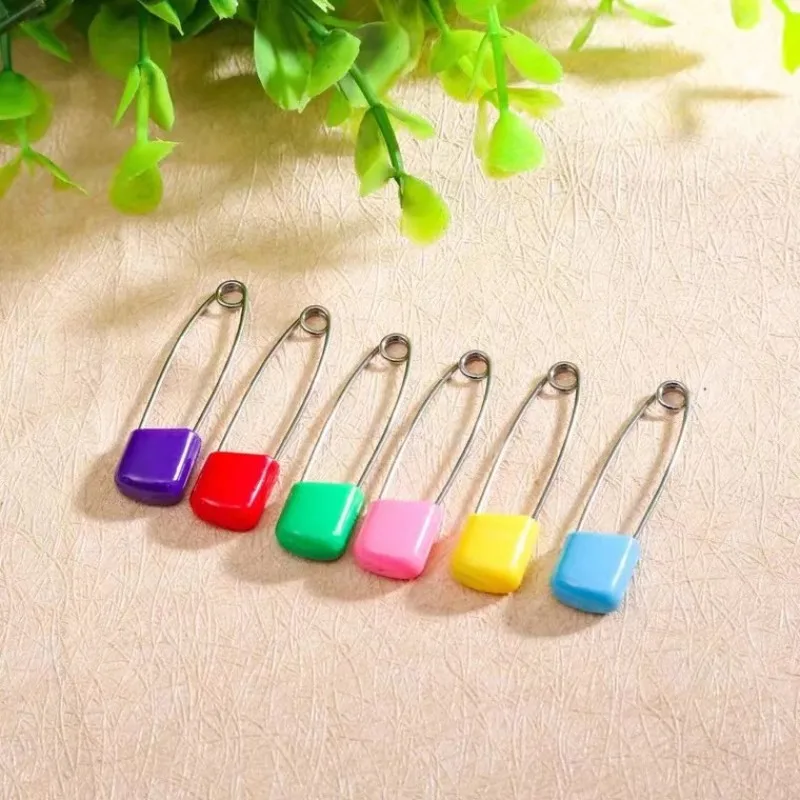 10/20Pcs 플라스틱 머리 안전 핀 5.4cm 안전 잠금  천 기저귀 기저귀 핀 버클 DIY 바늘 핀 바느질 용품