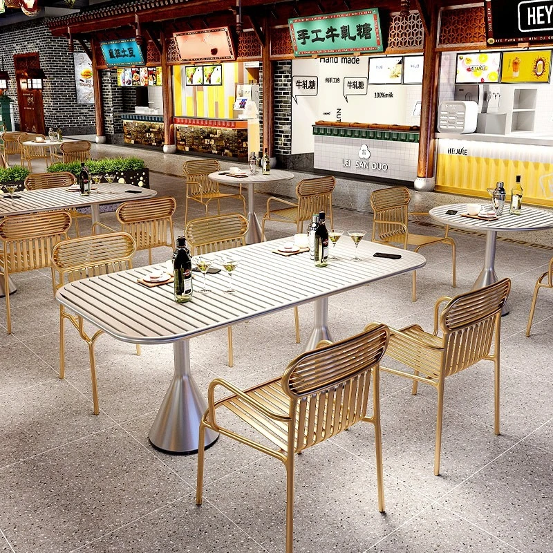 

Dessert Shop Table and Chair Combination Bar Outdoor Iron Courtyard Outdoor Simple Modern Villa