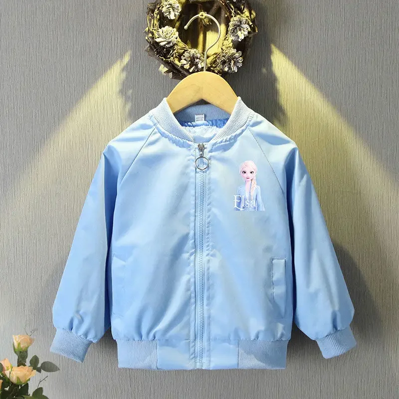 Children Outerwear Baby Girls Coat Cartoon Frozen Elsa Mickey Minnie Spring Autumn Boys Outerwear Zipper Clothes Jacket Children Hooded Kids Pajama