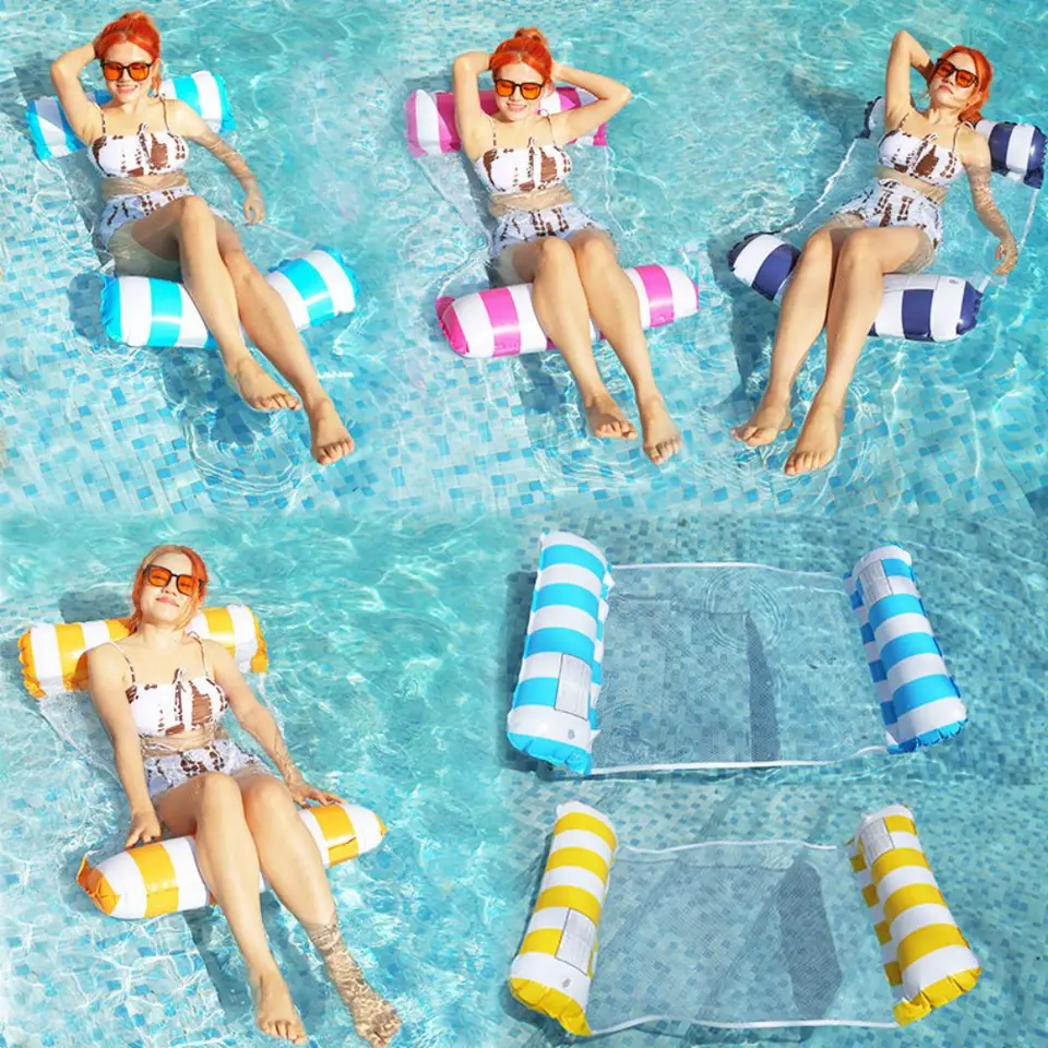 Cadeira Flutuante Piscina Inflável - Listrada 119x109cm 100kg
