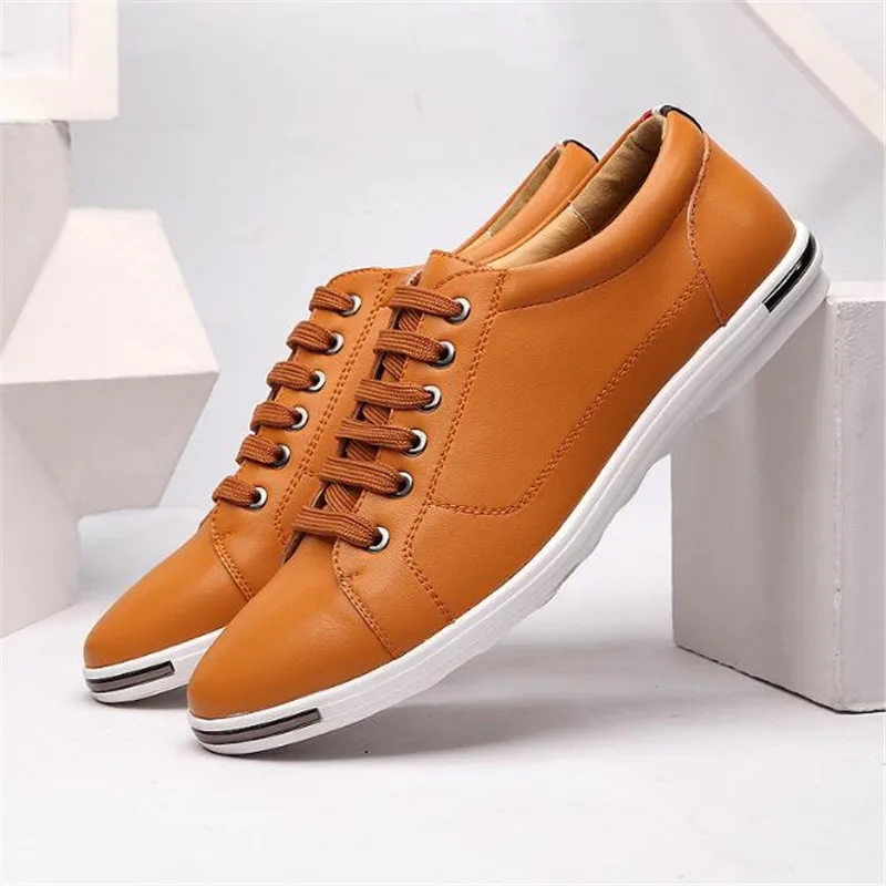 

2023 New Men's Vulcanize Shoes Men Casual Shoes PU Leather Design Shoes Big Size Gym Business Social Shoes Fashion Male Sneakers