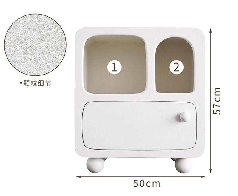 French Retro Nightstand Bedroom Furniture Night Table Creative Cream Style Household Design Upscale White Bedside Table