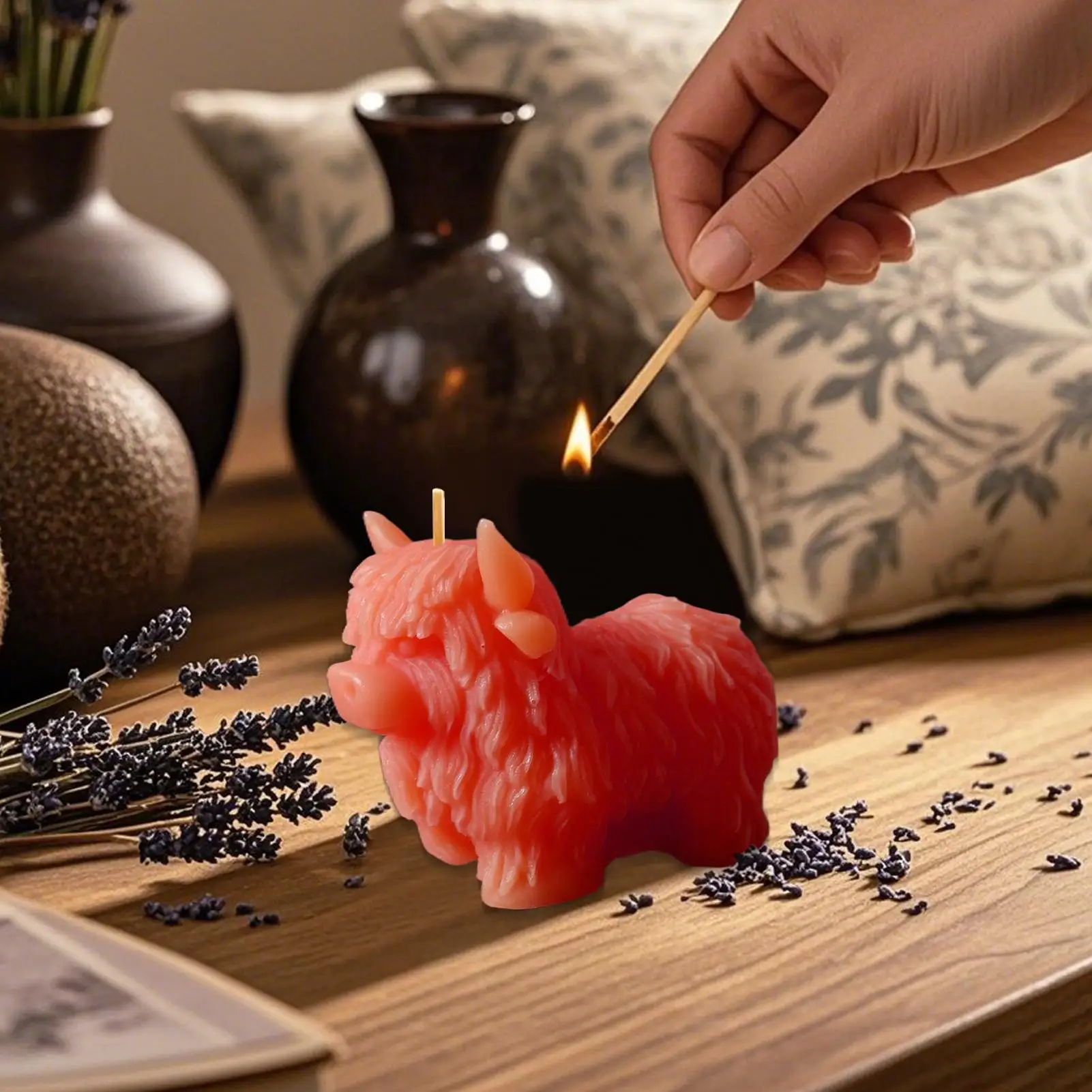 3D Highland Cow Silicone Mold Resin Molds for Figurines Heat-resistant Flexible Reusable Farm Animal Mould for Handmade Candles