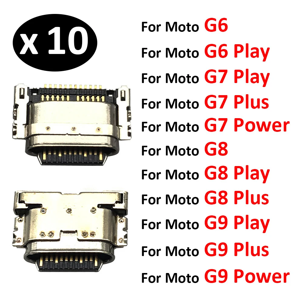 

10Pcs USB Charging Port Connector Charge Jack Socket Plug Dock For Motorola Moto G9 G5 G5S G6 G7 Plus G8 Power Play Plus Lite