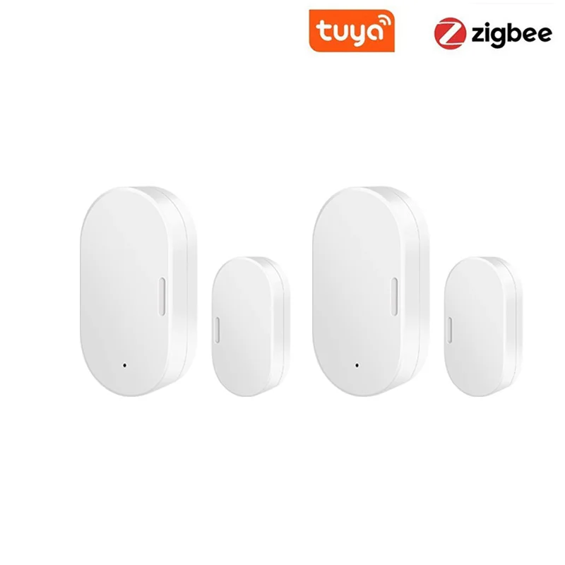 Tuya Door Window Sensor Zigbee Smart Home Security Detector Alarm Real Time Voice Control Work with Alexa Google Home Smart Life emergency call button for elderly Alarms & Sensors