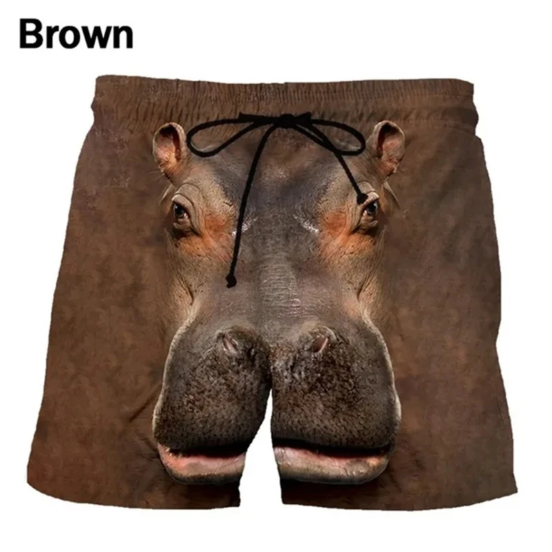 3D Funny Elephant Animal Print Beach Shorts For Men Women Casual Hawaiian Surf Board Short Pants Kids Quick Dry Gym Swim Trunks 5