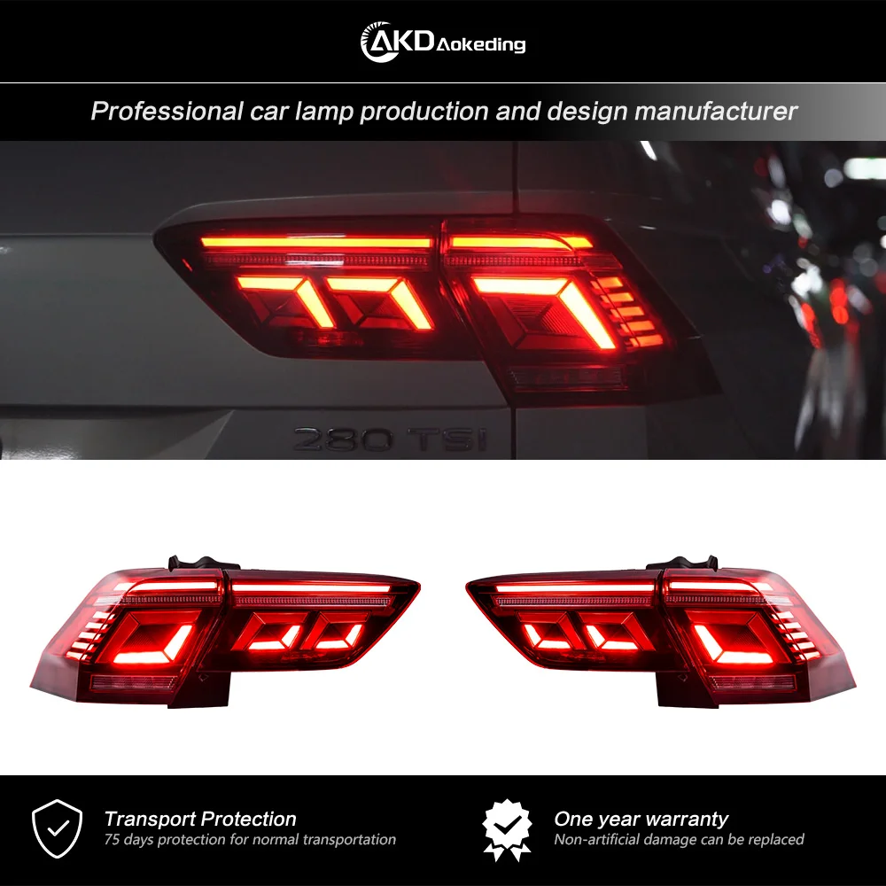 

AKD Tail Lamp For VW Tiguan 2017-2022 New Tiguan Rear Lamp DRL Assembly Upgrade Dynamic Signal Auto Acceessories 2PCS