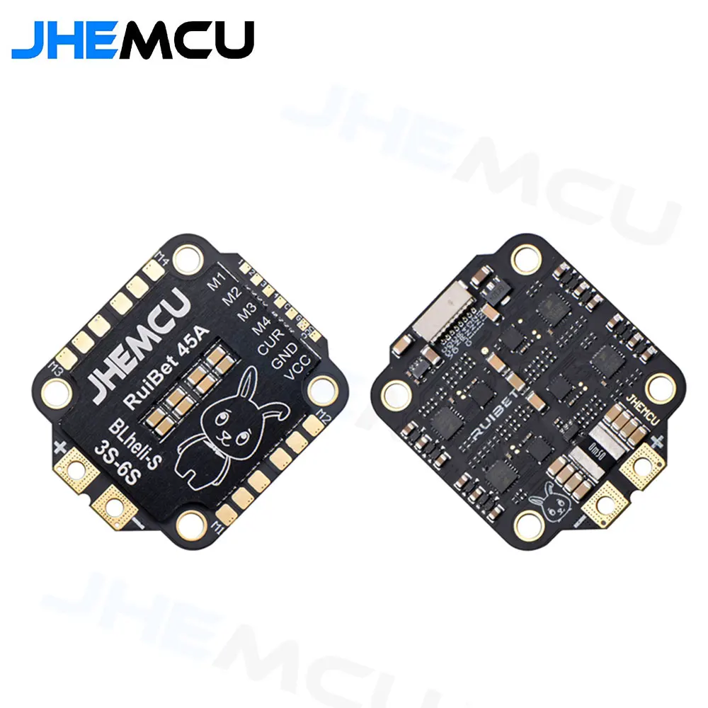 JHEMCU RuiBet 45A/55A ESC Bluejay Dshot600 4in1 ESC sans brosse 3-6S 30.5X30.5 M4 pour Drone de contrôleur de vol Freestyle RC FPV – Image 3