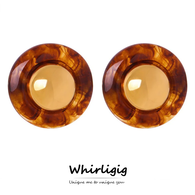 

Elegant Women's Earrings Luxury Vintage Jewelry Ear Rings Ladies Bohemian Resin Round Earrings For Women Accessories Trending