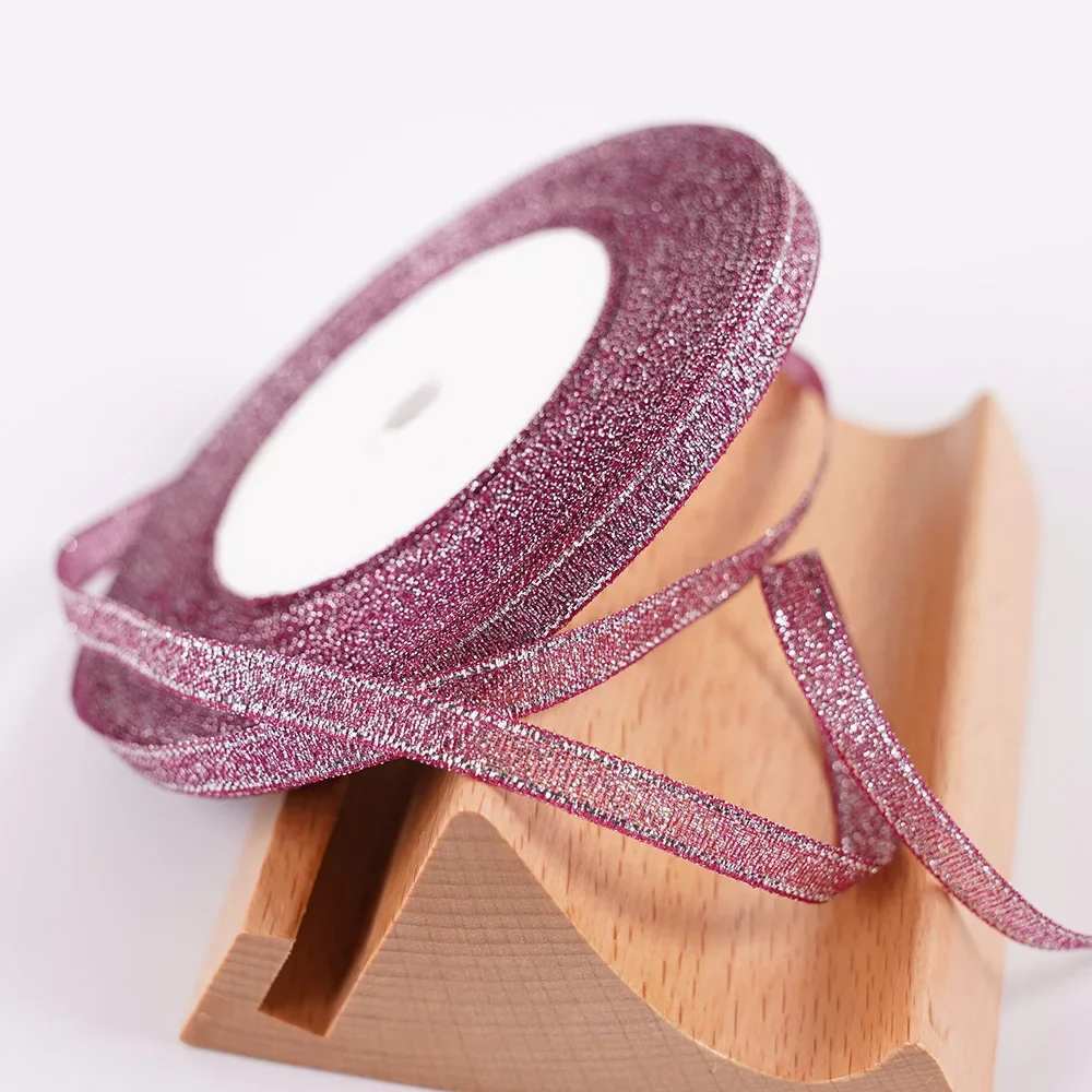 22m Glitter Silver/Gold Ribbon for DIY Crafts, Gift Wrapping, and Decor
