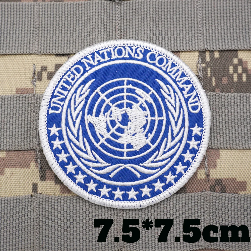 3 Pack United Nations UN Flag Patch Embroidered Sew On Patch - Emblem Tactical Military Morale Funny Patches Badges Appliques With Fastener Hook And - Foto 12