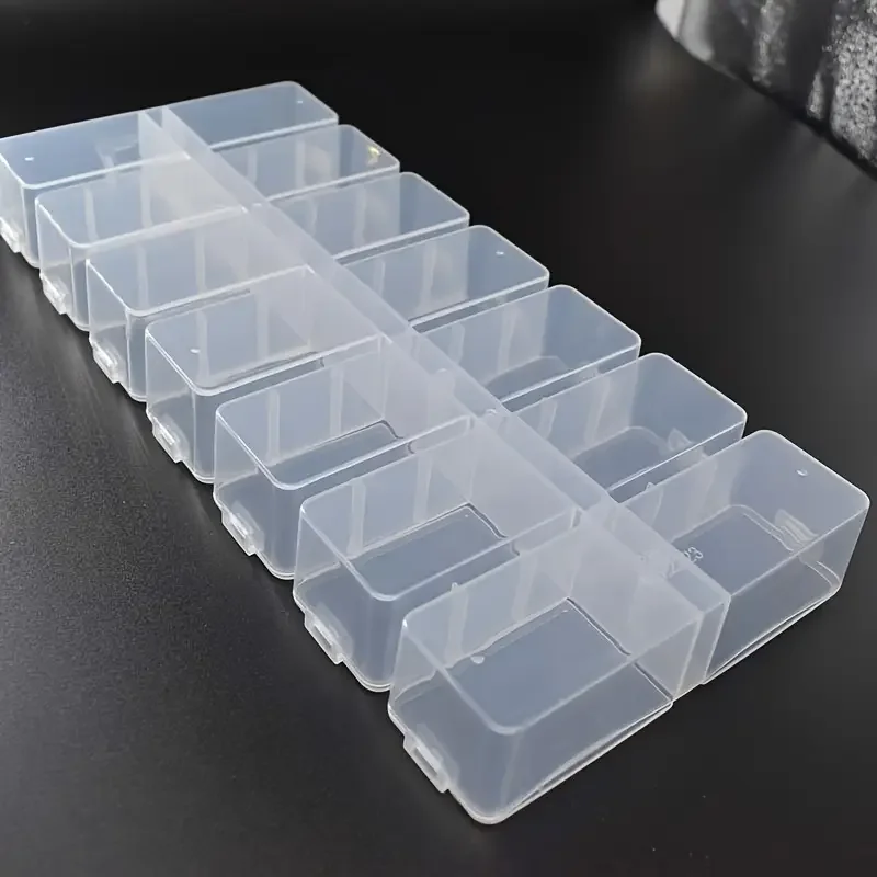 1pc 14 Grids Rectangle Plastic Jewelry Box Compartment Storage Box Case Jewelry Earring Bead Craft Display Container Organizer,