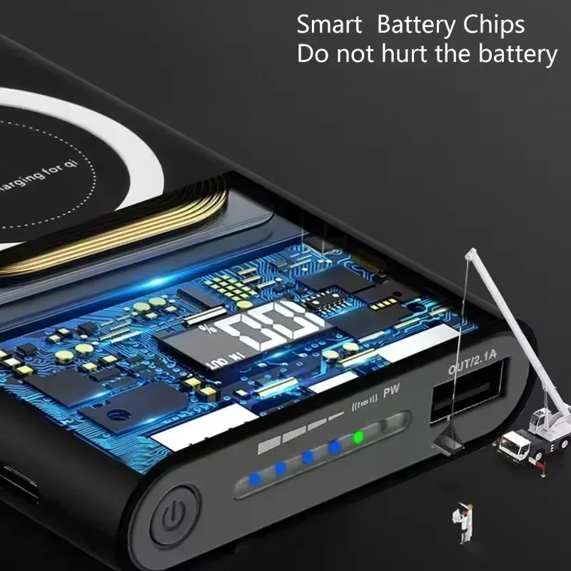 200000mAh Large Capacity Power Bank Wireless Fast Charging External Battery Thin Portable Power Bank Portable For iPhone Xiaomi 5