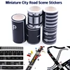 1Roll 5M 1:12 Dollhouse Road Traffic Railway Track Scene Tape Sticker Miniature Parking Scene Curve Sticker Model Decor Toys 2