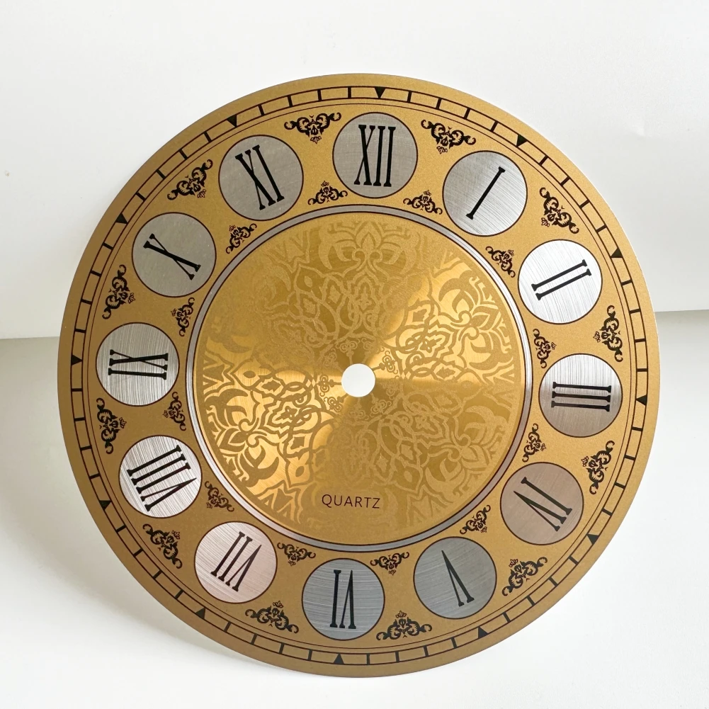 Wall Clock 180mm DIY Quartz Vintage Aluminium Metal Wall Clock Dial Face Room Decor Roman Numeral Bedroom Living Room