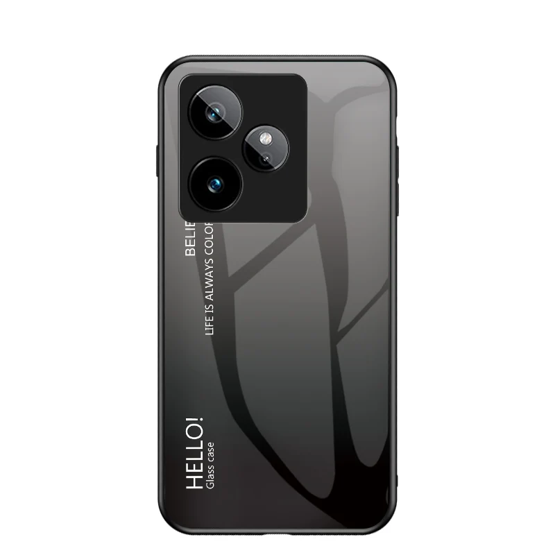 Gradation Tempered Glass Hard Back Protective Bumper Shockproof Case