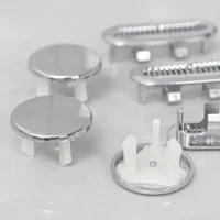 1/4PCS Plastic Bathroom Kitchen Basin Sink Overflow Cover Ring Insert Replacement Chrome Hole Round Drain Caps Basin Accessories 6
