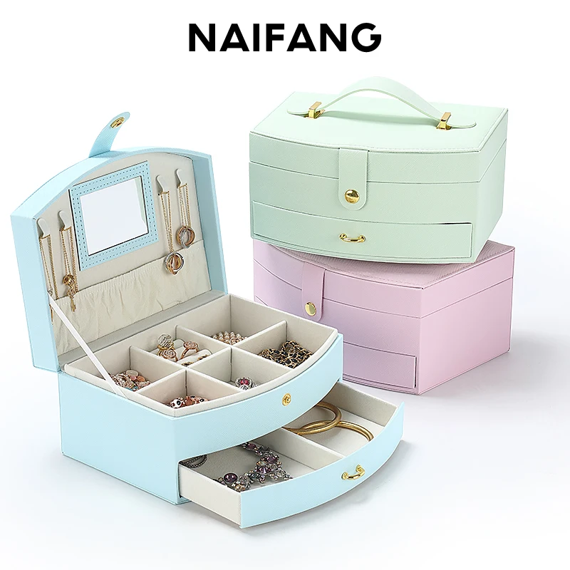 

Light luxury jewelry box storage box anti-oxidation inswind ring necklace earring bracelet jewelry bracelet box