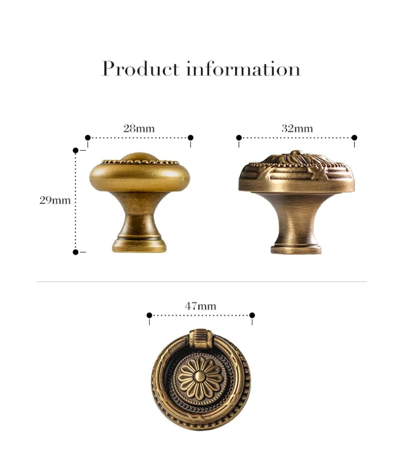 MaisonLuxe™ French Vintage Brass Handles Sf6430989834b479ebb42256d0d5a9a08k