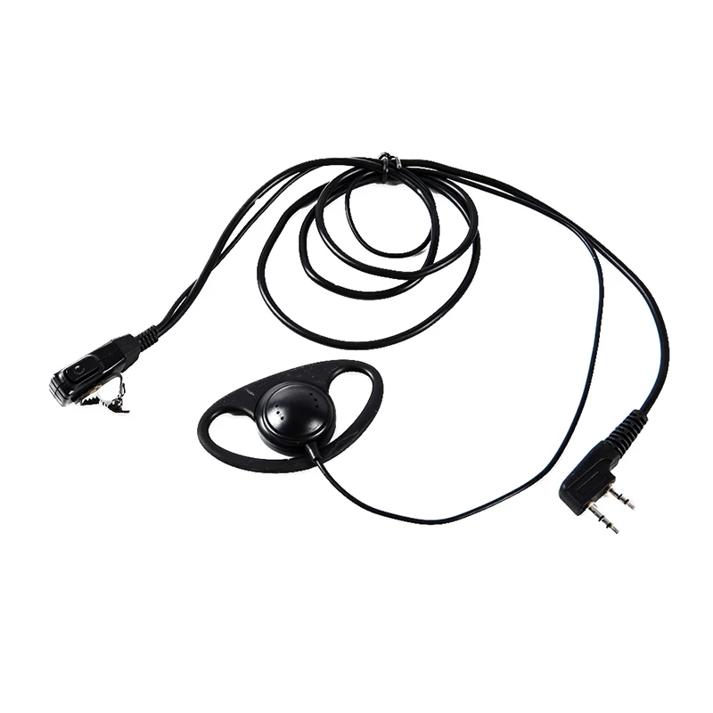 

D Shape Soft Ear Hook Earpiece 2 Pin PTT With Mic Headset For UV-5R 888S 777S 666S BF Walkie Talkie Headset BaoFeng Accessories
