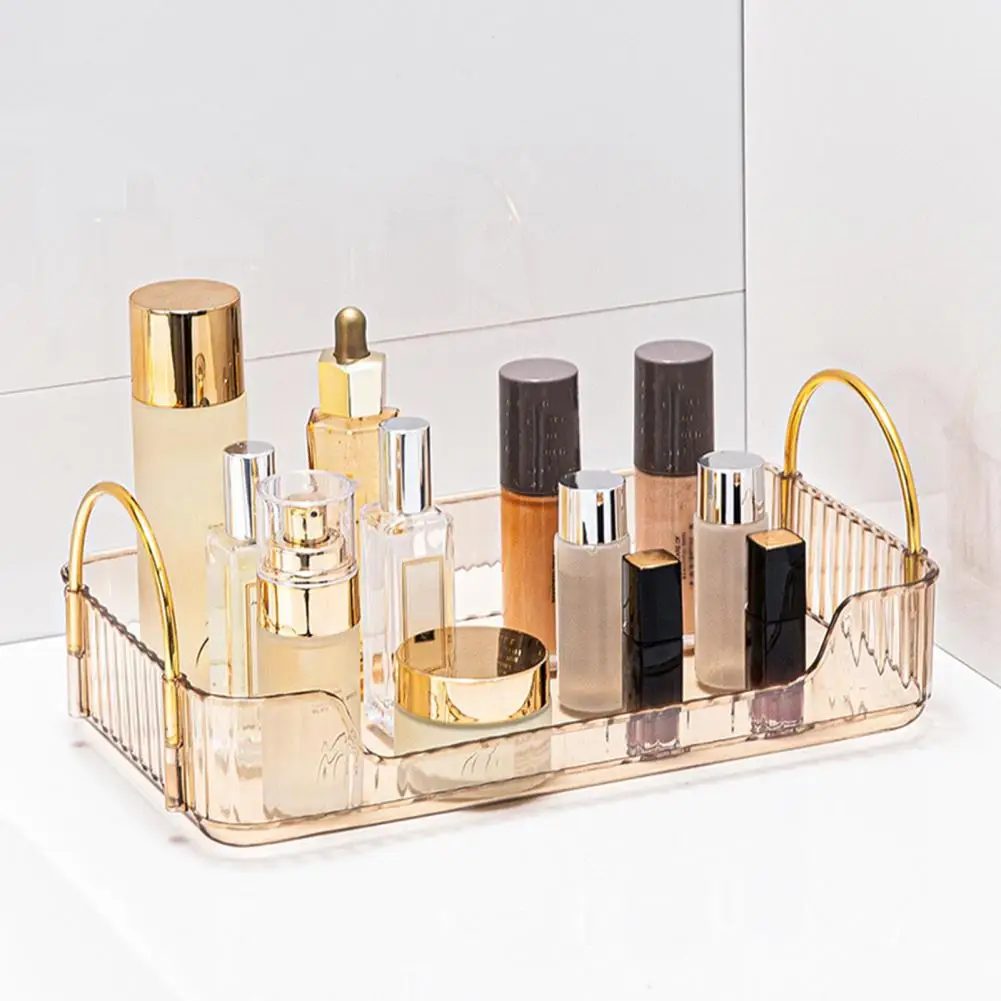 

Органайзер для косметики с металлической ручкой, вместительный органайзер для косметики, универсальные органайзеры для туалетных принадлежностей для ванной комнаты, вместительный органайзер для косметики для туалетных принадлежностей