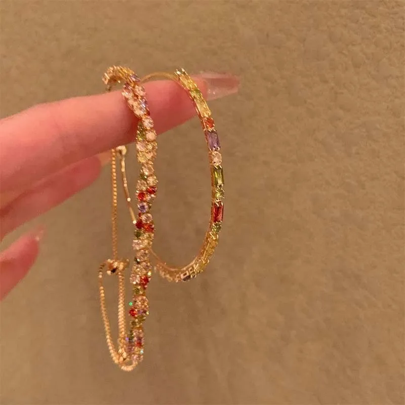Fashion Colorful Crystal Zircon Bracelet for Women Luxury Adjustable Opening Bracelet Bangle Wedding Charm Jewelry Gifts - 5