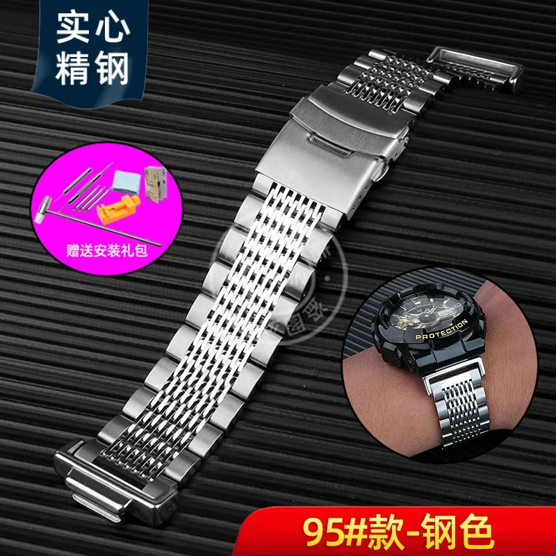 カシオG-SHOCK/100,gm2100,ghz DW-5600,GW-B5600用の金属製時計バンド