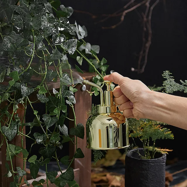 300 Ml -Es Növényi Virág Öntözés Permetezőgép Mini Rozsdamentes Acél Vintage Vízforraló Tartós Permetező Fodrászat Mister Garden Szerszám - Image 4