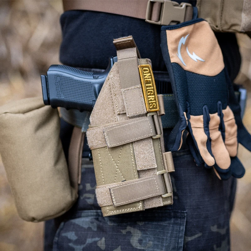 Pistol holster Gun holster ONETIGRIS Tactical Gun Holster Molle Modular Belt Pistol Holster Nylon Right Handed Shooters Glock 17 19 22 23 31 32 34 35