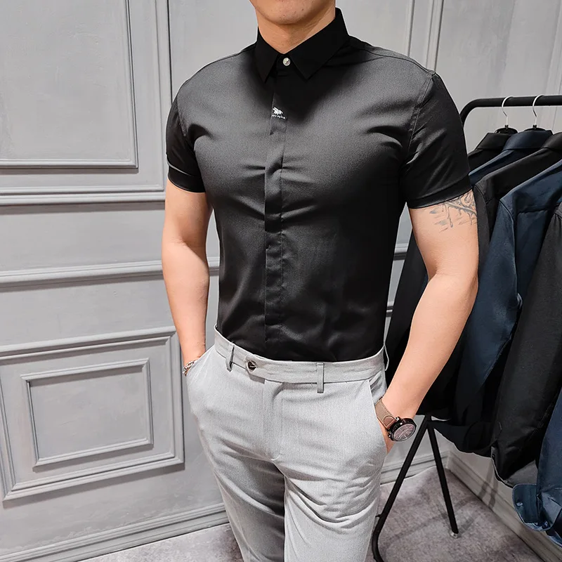 

Men's Business Casual Slim Fit Short Sleeve Shirts