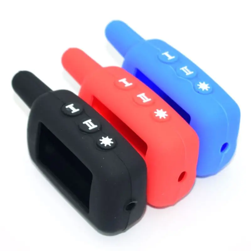 Silicone key case for 2 way car alarm system LCD remote control key fob cover Starline A6 A9 A8 A4 A2 A1 keychain body shell
