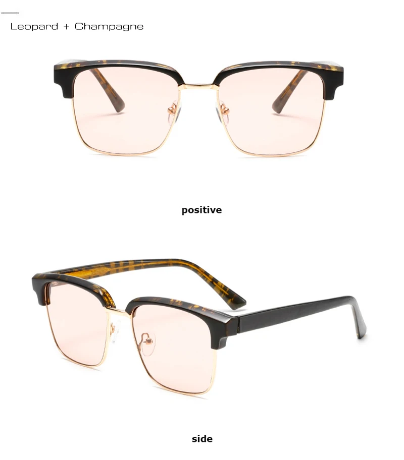 SHAUNA Retro Quadratische Halbmetall-Sonnenbrille Damen Gradient Shades UV400 – Detail 8