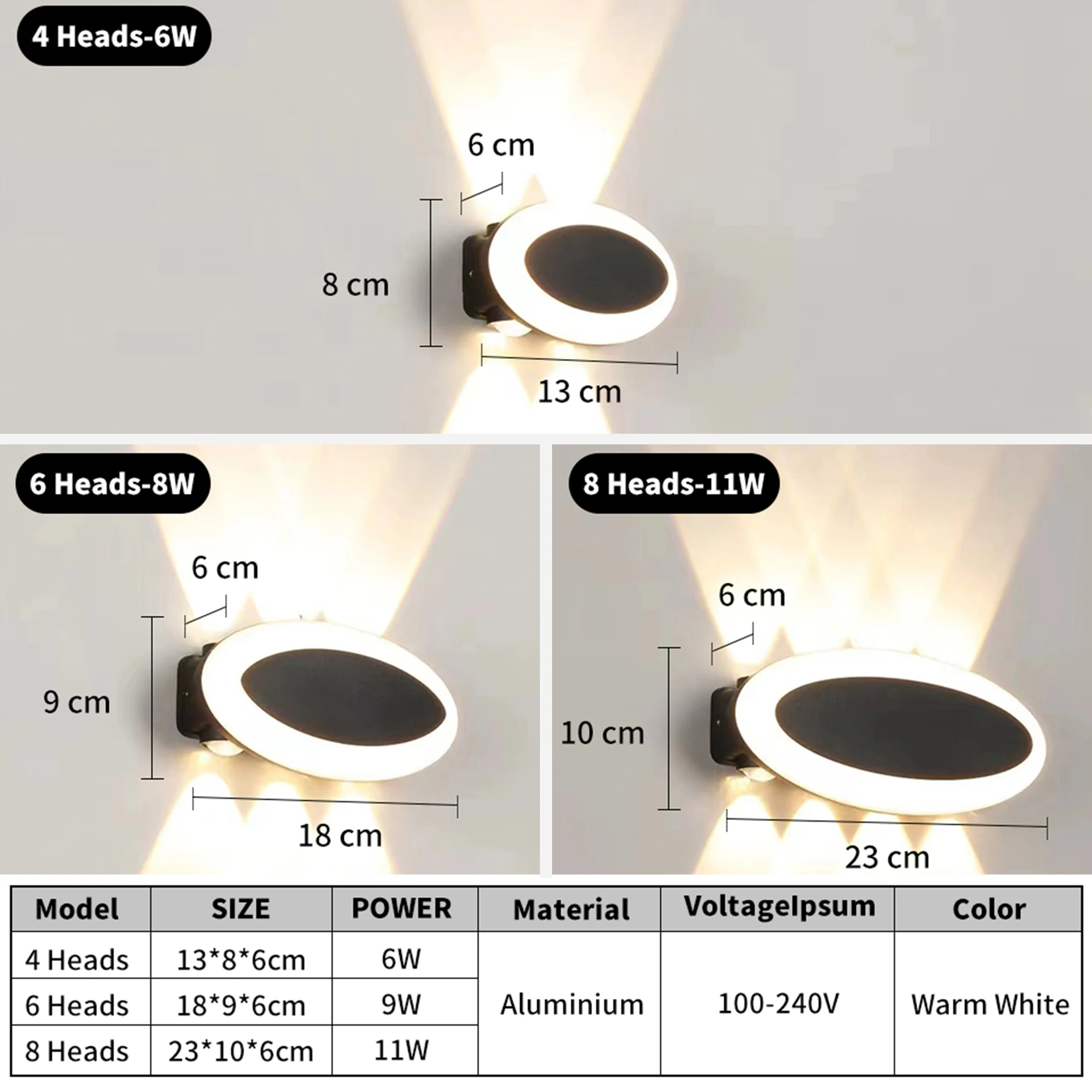 Nordic Wall Light Aluminum IP65 Waterproof Indoor Outdoor LED Wall Lamp AC100 - 240V for Balcony Garden Courtyard Porch Stair ﻿