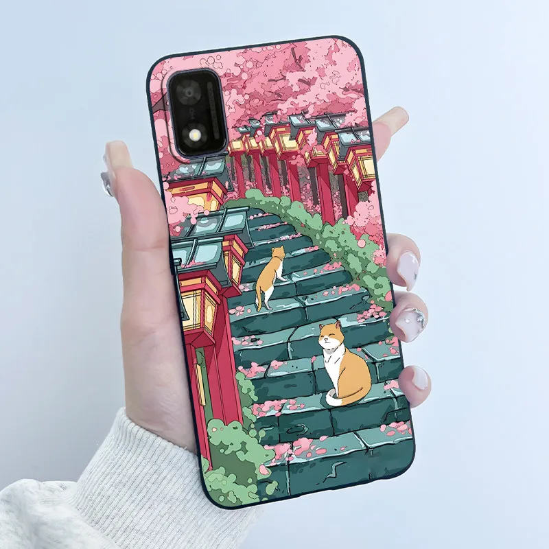 Adorable Cartoon Soft Silicone Protective Phone Case - Printed Design Cover