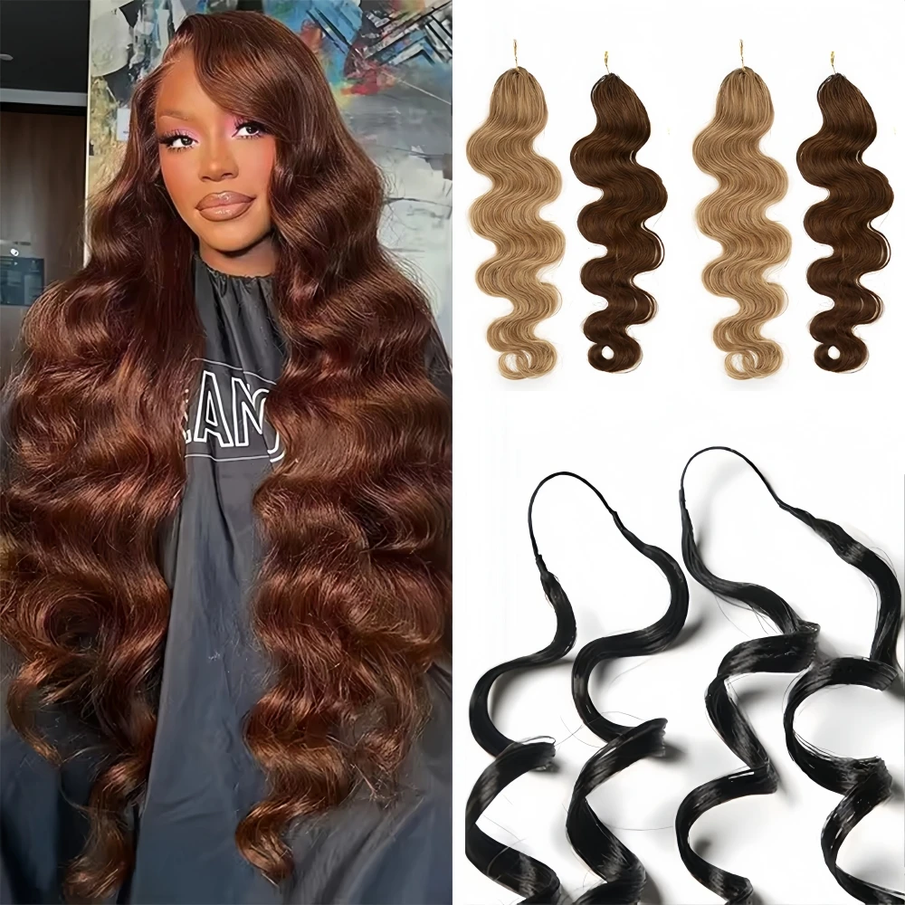 Micro Pre Looped Crochet Hair - Chocolate Brown Style