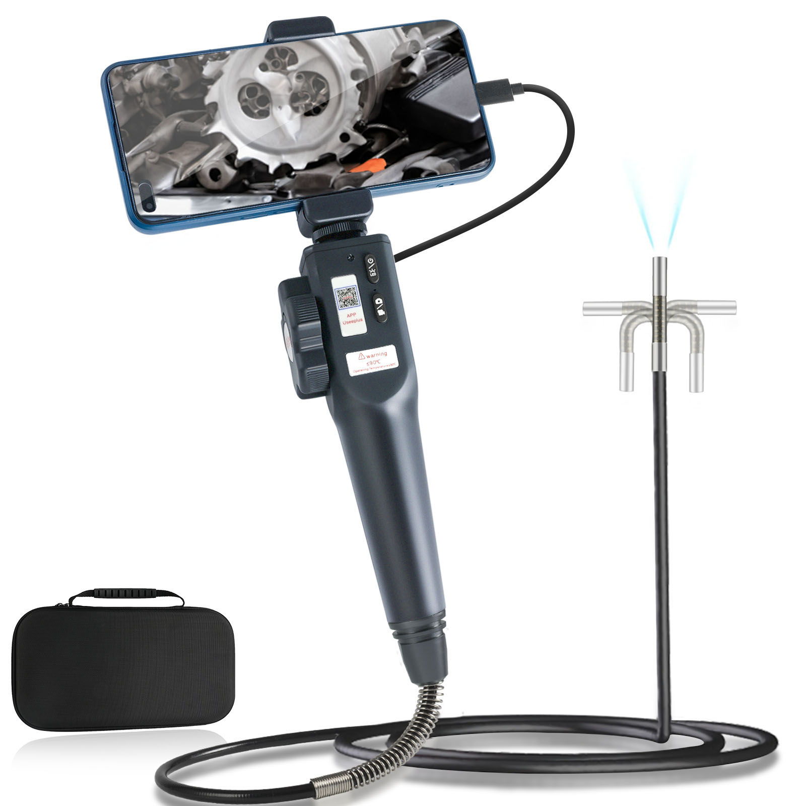 6.0MM cable connect1080 HD Automotive Industrial Endoscope with Light Autofocus Endoscope Inspection Camera Lens for IMG & Video