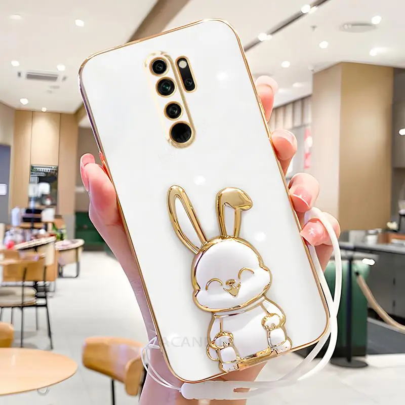 thumbnail image 1 of Note8pro Plating Rabbit Holder Lanyard Case On For Xiaomi Redmi Note 8 Pro 8pro 9 9s 7 8t Redmi9 Silicone Stand Cover Note8 2021, 1 of 5